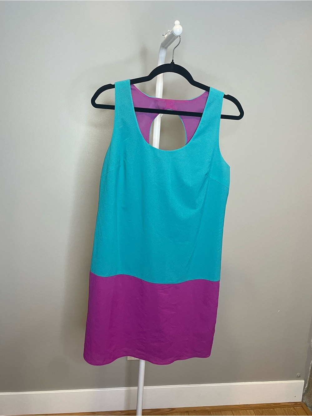 Ark & Co Teal and Magenta Colorblock Sleeveless Tank Dress - Medium